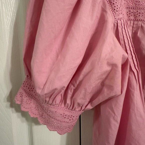 Doen Pink Lace-Trimmed Blouse - Picture 6 of 11